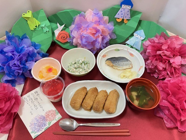 6月のイベント食　～✿紫陽花御膳✿あじさいゼリー✿～